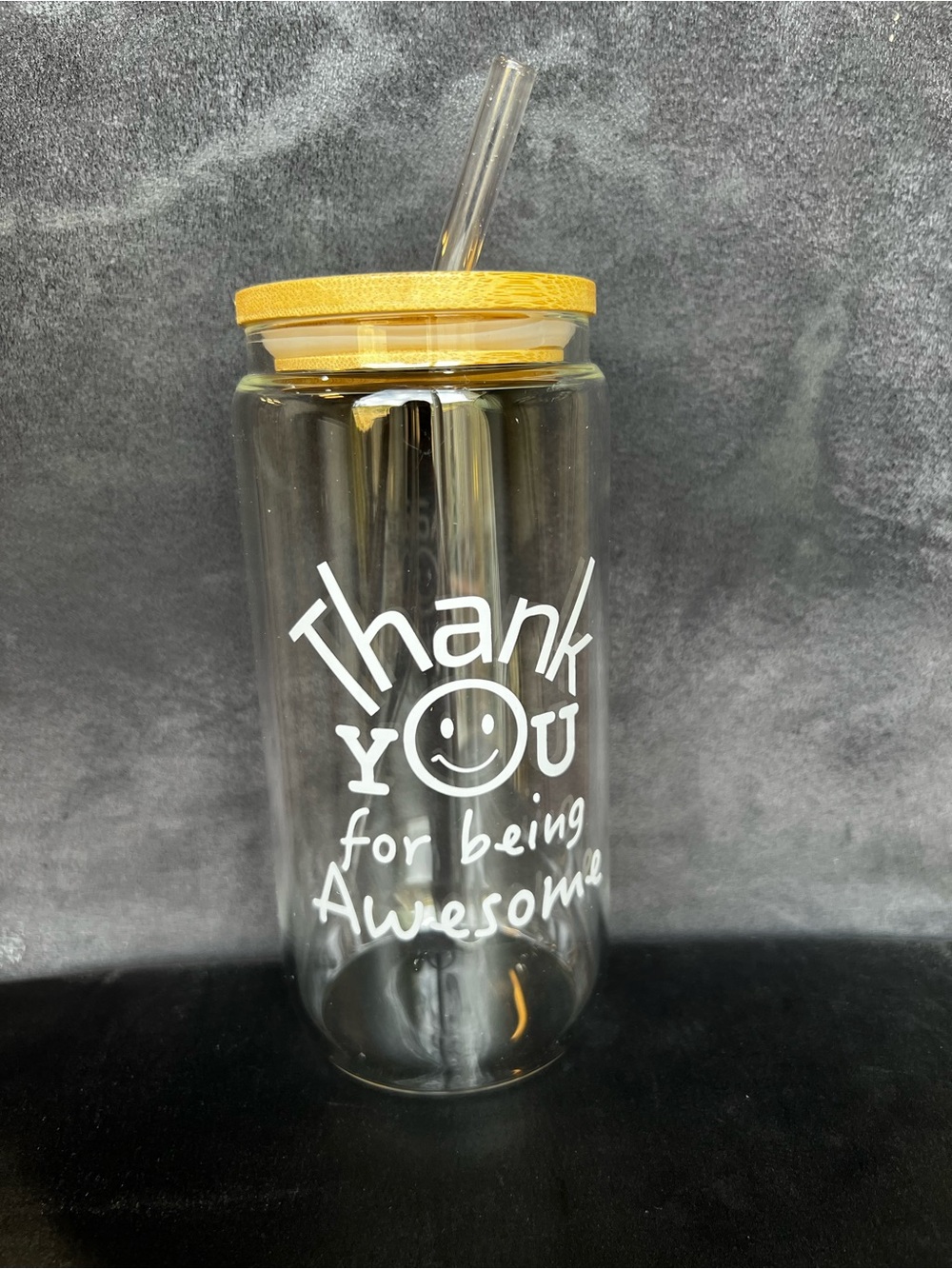 Glass Bottle with Bamboo Looking Lid